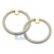 18K Yellow Gold 30.37 ct Diamond Womens Hoop Earrings 2.25 Inch