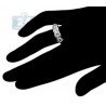 14K White Gold 0.92 ct Baguette Round Cut Diamond Womens Vintage Ring