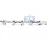 Mens Diamond Bicycle Link Bracelet 14K White Gold 0.93 ct 9"
