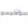 Mens Round Diamond Bracelet 14K White Gold 3.02 ct 14mm 8.5"