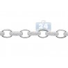 Mens Diamond Cable Link Bracelet 14K White Gold 5.30 ct 8mm 8"