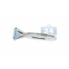 14K White Gold 1.52 ct Aquamarine Solitaire Womens Engagement Ring