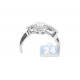 14K White Gold 0.74 ct Princess Cut Diamond Mens Cross Ring