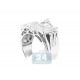 14K White Gold 2 ct Princess Cut Diamond Mens Signet Ring