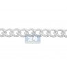 Mens Diamond Curb Link Bracelet 14K White Gold 11.73 ct 8.5"